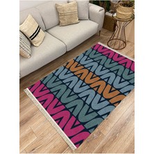 Kilim Home Cotton Serisi Çıtır A Harfli Modern Desenli Dekoratif Dokuma Taban Kilim