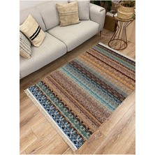 Infort Cotton Serisi Multy Tonların Antik Eskitme Desen Dekoratif Dokuma Taban Kilim