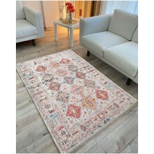 Kilim Home Mars 2164 Krem Tonlarında Eskitme Desen Kaymaz Taban Dekoratif Halı