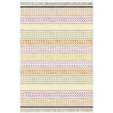 Kilim Home Cotton KILIM35 Renklı Modern Desenli Dekoratif Yıkanabilen Dokuma Taban Kilim