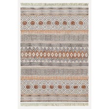 Kilim Home Cotton KILIM67 Multu Iskandinav Motifler Modern Dekoratif Saçaklı Yıkanabilen Dokuma Kilim
