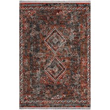 Kilim Home Mars 2157 Bordo Tonlarında Klasik Eskitme Desen Saçaklı Dekoratif Halı