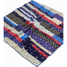 Cacharel Tivil Ipek Eşarp 7861313 - 921 Lacivert Çiçek Desen