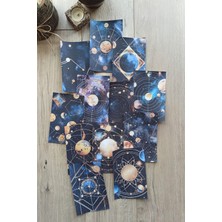 Kolbi Craft 12 Adet Uzay Temalı Scrapbook Kağıt Seti Bullet Journal Dekupaj Kağıdı