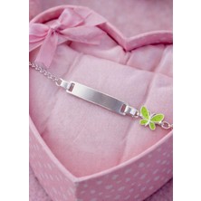 miraç gümüş takı atölyem 925 Ayar Gümüş Mineli Yusufçuk Detaylı Künye Çocuk Bileklik