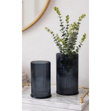 Aydınev 2 Li Çizgili Füme Vazo