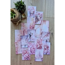 Kolbi Craft 38 Adet Pembe Scrapbook Kağıt Seti Leydi Elibse Balo Temalı Bullet Journal Dekupaj Kağıdı