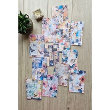 Kolbi Craft 12 Adet Scrapbook Eskitme Kelebek Çiçek Temalı Scrapbook Kağıt Seti Bullet Journal Dekupaj Kağıdı