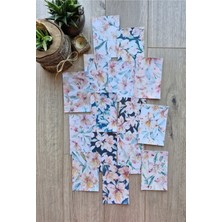 Kolbi Craft 15 Adet Eskitme Vintage Lilyum Temalı Scrapbook Kağıt Seti Bullet Journal Dekupaj Kağıdı Çiçek