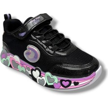 Cakgo Deep Kids 025-26 Anorak Kalp Desenli Anatomik Cırtlı Kız Çocuk Sneaker Siyah Pembe