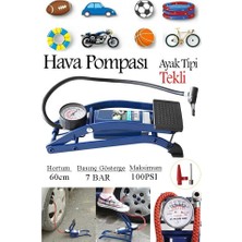 Artlantis Ayak Hava Pompası 1 Adet Kalın Pistonlu Ayak Tipi Hava Pompası Bisiklet Teker Top Kurban Şişirme Araba Göstergeli