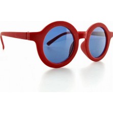 Marsilyan Kids Güneş Gözlüğü Kırmızı Yuvarlak Çerçeve UV 400 Korumalı CE Belgeli Çocuk Güneş Gözlüğü