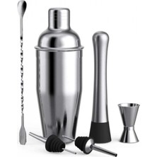 Marsilyan Kokteyl Hazırlama Shaker Seti 6 Parça Çelik Shaker Barmen Seti