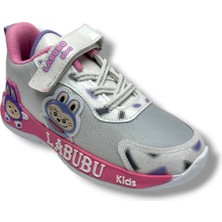 Cakgo Labubu 624-26 Simli Parlak Deri Işıklı Anatomik Kız Çocuk Sneaker Beyaz Pembe 31-35