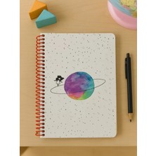 Marsilyan Satürn Kız Tasarımlı Spiralli Kareli Defter – 80 Yaprak, 160 Sayfa (18 x 24 cm)