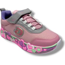 Cakgo Deep Kids 025-26 Anorak Kalp Desenli Anatomik Cırtlı Kız Çocuk Sneaker Pembe Gri