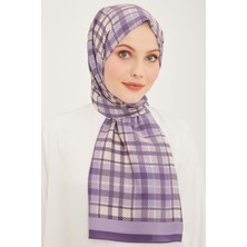Armine Trend Lila - Krem Ekose Desen Modal Şal Ist 4713 - 07