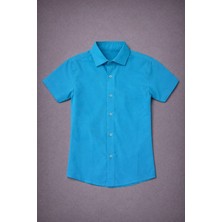 Dıgıl Kids Klasik Kısa Kol Dakron Kumaş Gömlek