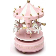 Marsilyan Nostaljik Atlı Karınca Dekoratif Müzik Kutusu Pembe