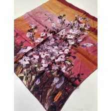 Cacharel Tivil Ipek Eşarp Ist 7929313 - 931 Kahverengi Çiçek Desen