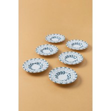 Rubi Porselen Porselen Desenli Çay Tabağı Seti 6’lı