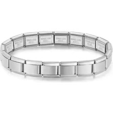 Azrlya Paslanmaz Çelik Italyan Charm Bileklik Iç ve Dış  Yazılı Kaliteli