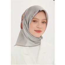 Armine Nostalji Tivil Ipek Eşarp Ist 8737-31 Gri Çiçek Desen