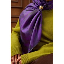 Silk Home Tivil Saf Ipek 11488 - 26 Mor Gri Çiçek Desen