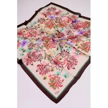 Belli Fresh Sanda Eşarp Ist  6 - 18 Kahverengi Çiçek Desen