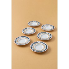 Rubi Porselen Porselen Desenli Çay Tabağı Seti 6’lı