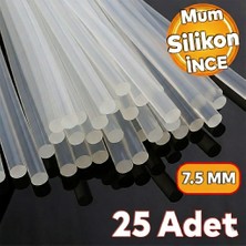 Virnex Ince Şeffaf Sıcak Mum Silikon 7.5mm 30CM 25 Adet (7.5mm Tabancalar Içindir)