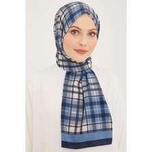 Armine Trend Lacivert - Indigo Ekose Desen Modal Şal Ist 4713 - 12
