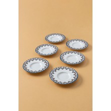 Rubi Porselen Porselen Desenli Çay Tabağı Seti 6’lı