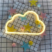 Marsilyan Sarı Bulut Neon Led  Masaüstü Neon Dekoratif Gece Lambası