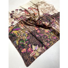 Cacharel Tivil Ipek Eşarp 7844313 - 931 Vizon Çiçek Karışık Desen