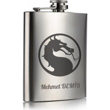 Marsilyan Kişiye Özel Ejderha Temalı Hediye 9 Oz Çelik Cep Matarası 266 Ml İçecek Cep  Matarası