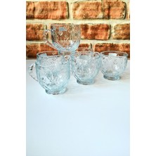 Elegancev Saplı Su Bardağı - Çay Bardağı - Kahve Bardağı- Saplı Cam Bardak- 6 ADET-217 ml -ZB41