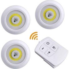 Azrlya LED Lamba 3'lü Uzaktan Kumandalı Yapışkanlı - Lisinya