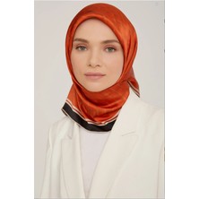 Armine Nostalji Sura Ipek Eşarp Ist 8832-31 Kiremit Slogan Desen