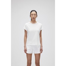 Bad Bear Violet O-Neck T-Shirt Off-White Beyaz Basic Kadın Tişört
