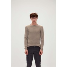 Bad Bear Dapple Knit Vizon Kahverengi Bisiklet Yaka Erkek Triko Kazak