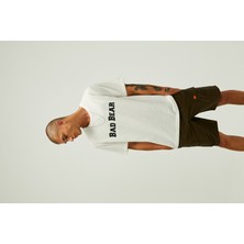 Bad Bear Title Oversize T-Shirt Marshmallow Beyaz Baskılı Erkek Tişört