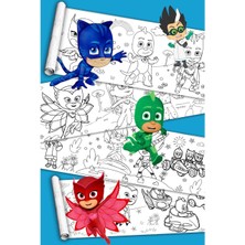 PopŞeker Pj Maskeliler Temalı Çocuk Hediye Dev Boyama Kağıdı - Boyama Rulosu - Büyük Boy 5 Metre Uzunluk
