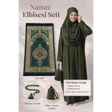İhvan Tek Parça Namaz Elbisesi - Seccade - Tesbih - Ibadet Seti - Haki