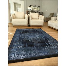 Kilim Home Mars Serisi Lacivert Eskitme Antika Desen Kaymaz Taban Şönil Halı