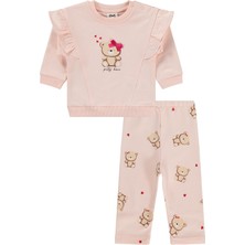 Civil Baby Fiyonklu Ayıcık Baskılı 6-18 Ay Takım - Pembe 9-12 Ay