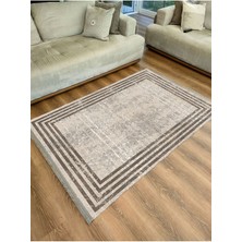 Kilim Home Mars Serisi Kahve Tonlarında Çizgili Etnik Desen Kaymaz Taban Şönil Halı