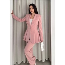 Vuntal Volanlı Blazer Ikili Pantolonlu Takım