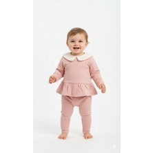 Pinomio Baby Kız Bebek Yakalı Ayı Nakışlı Takım