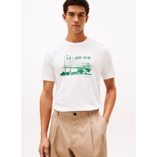 Tommy Hilfiger Beyaz Erkek T-Shirt MW0MW41464YBL_PHOTO Prınt Graphıc T